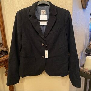 NWT~GAP Boys Black Stone The Academy Wool Blend Classic Blazer Size 12 Yrs